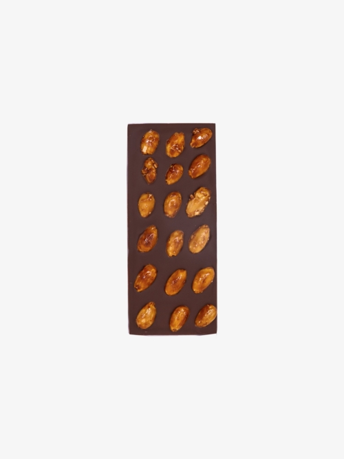 Dark Chocolate Bar with caramelized almonds from Chocolatier Thomas Müller.